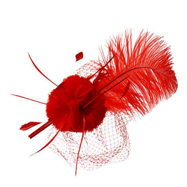 Long Feather Fascinator Fascinator Something Special LA hth2179rd Red  