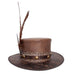 Bohemian Leather Bolero Hat with Large Feather - Steampunk Hatter, USA Cowboy Hat Head'N'Home Hats  Brown S (54-55 cm) 