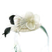 Mini Hat with Mesh Flower and Feather Fascinator Something Special LA FT29IV Ivory  