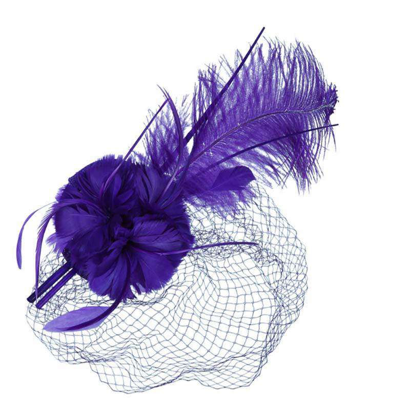 Long Feather Fascinator — SetarTrading Hats display picture 3