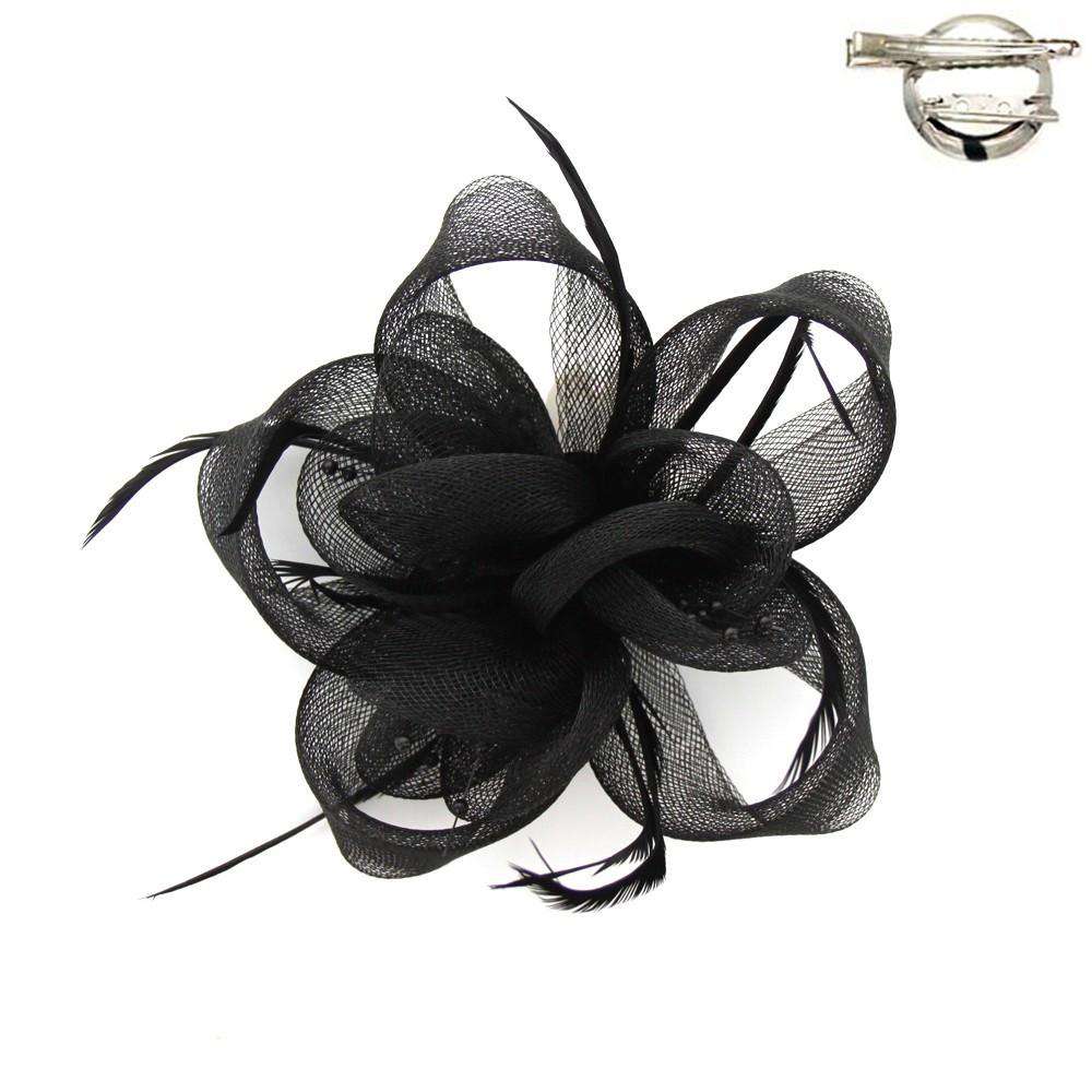 Loopy Mesh Flower Brooch, Fascinator - SetarTrading Hats 