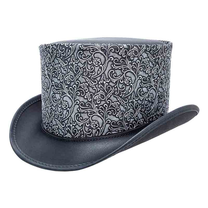 The Gent Leather Top Hat - Steampunk Hatter Top Hat Head'N'Home Hats MWdanteBKX Black / Silver X-Large 
