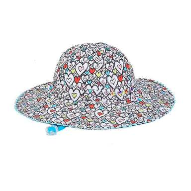 Girls Reversible Hearts Print Cotton Bucket Hat - Sunny Dayz Hat Bucket Hat Sun N Sand Hats    