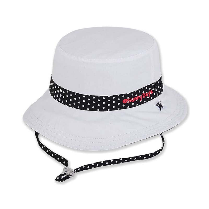 Girls Reversible Polka Dot Cotton Bucket Hat - Sunny Dayz Hats Bucket Hat Sun N Sand Hats    