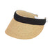 Small Heads Cotton Band Straw Visor with Coil Closure - Sunny Dayz™ Visor Cap Sun N Sand Hats HK225A Black  