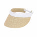 Small Heads Cotton Band Straw Visor with Coil Closure - Sunny Dayz™ Visor Cap Sun N Sand Hats HK225C White  