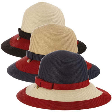 Gurney Tricolor Big Brim Style Hat - Callanan Handmade Hats Wide Brim Hat Callanan Hats cr344nv Navy Medium (57 cm) 