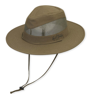 Mesh Crown Cotton Safari Hat - Guy Harvey® Safari Hat Guy Harvey HG884A Olive M/L (58.5 cm) 