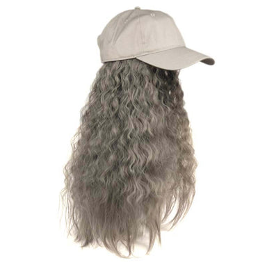 Baseball Cap with Long Grey Wig Cap Epoch Hats WIG4124gy Grey  