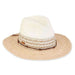 Elise Two Tone Safari Hat with Suede Tie - Caribbean Joe® Safari Hat Caribbean Joe HCJ183A nt Natural Medium (57 cm) 