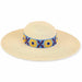 Cole Sunflower Embroidered Beach Hat - Caribbean Joe® Wide Brim Sun Hat Caribbean Joe HCJ186A nt Natural Medium (57 cm) 