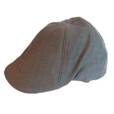 Herringbone Duckbill Ivy Cap by Milani Flat Cap Milani Hats d108CL Grey  
