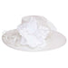 Sinamay Derby Hat with Silky Flower Accent Dress Hat Something Special Hat HF2583WH White  