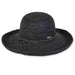 Crocheted Raffia Up Turned Brim Hat - Sun 'N' Sand Hats Kettle Brim Hat Sun N Sand Hats hh1284D bk Black Medium (57 cm) 