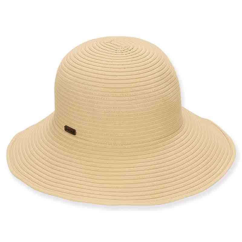 Sewn Ribbon Packable Shapeable Sun Hat - Sun 'N' Sand Hats Wide Brim Hat Sun N Sand Hats HH1439B nt Natural Medium (57 cm) 