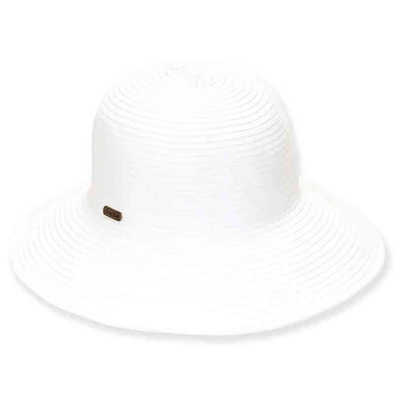 Sewn Ribbon Packable Shapeable Sun Hat - Sun 'N' Sand Hats Wide Brim Hat Sun N Sand Hats HH1439C wh White Medium (57 cm) 