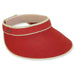 Contrast Trim Sun Visor - Sun 'N' Sand Hats Visor Cap Sun N Sand Hats HH1836D rd Red  