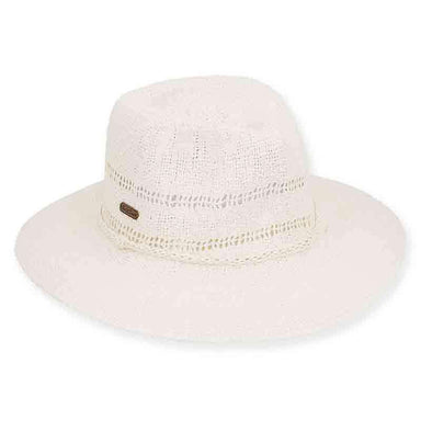 Dolan Knobby Woven Toyo Safari Hat - Sun 'N' Sand Hats Safari Hat Sun N Sand Hats HH1818A iv Ivory M/L (58 cm) 