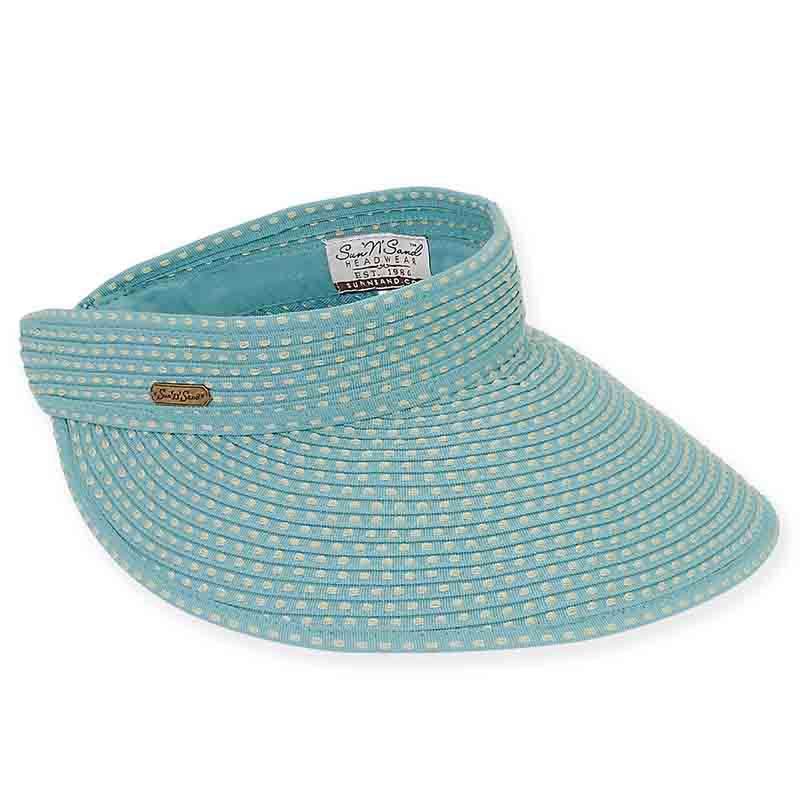 Pima Stitched Ribbon Sun Visor - Sun 'N' Sand Hats, Visor Cap - SetarTrading Hats 