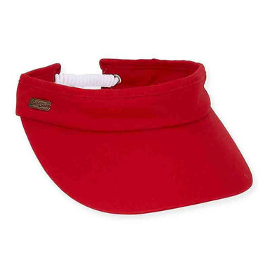 Pace Cotton Sun Visor with Coil Closure - Sun 'N' Sand Visor Hats Visor Cap Sun N Sand Hats hh1840E Red  