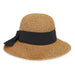 XL Size Women's Hats: Benbow Crochet Hat with Chiffon Scarf - Sun 'N' Sand Hats Facesaver Hat Sun N Sand Hats HH1918Bxl Toast Large (59 cm) 