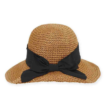 Benbow Crochet Hat with Chiffon Scarf - Sun 'N' Sand Hat Facesaver Hat Sun N Sand Hats    