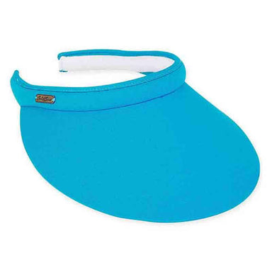 Large Bill Cotton Clip-On Sun Visor for Big Heads - Sun 'N' Sand Visor Hats Visor Cap Sun N Sand Hats hh1941D Turquoise L/XL (59-60 cm) 