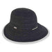 Sophia Polybraid Sun Savor Hat with Metallic Trim - Sun 'N' Sand Hats Facesaver Hat Sun N Sand Hats HH1956A bk Black Medium (57 cm) 