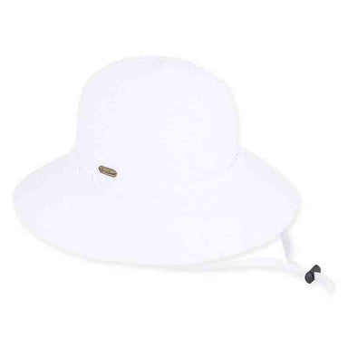 Charlie Ribbon Bucket Hat with Chin Cord - Sun 'N' Sand Hats Wide Brim Hat Sun N Sand Hats hh1972B wh White Medium (57 cm) 