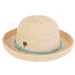 Kylie Raffia Breton with Turquoise Band - Sun 'N' Sand Hats Kettle Brim Hat Sun N Sand Hats hh2059 nt Natural Medium (57 cm) 