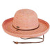 Emily Raffia Up Turned Brim Hat with Chin Strap - Sun 'N' Sand Hats Kettle Brim Hat Sun N Sand Hats hh2063B Pink Medium (57 cm) 