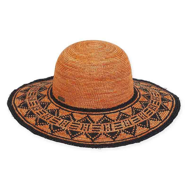 Scarlett Organic Raffia Floppy Hat - Sun 'N' Sand Hats Wide Brim Sun Hat Sun N Sand Hats hh2114B te Tea M/L (58 cm) 