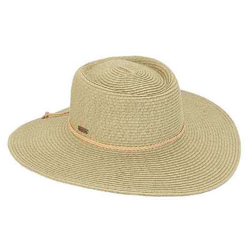 Cativa Flat Crown Floppy Hat - Sun 'N' Sand Hat Bolero Hat Sun N Sand Hats hh2137C mf Moss green Medium (57 cm) 