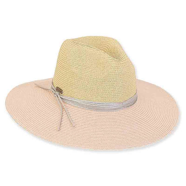 Two Tone Safari Hat with Metallic Band by San Diego Hat Company, Safari Hat - SetarTrading Hats 