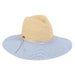Dori Two Tone Safari Hat with Metallic Band - Sun 'N' Sand Hats Safari Hat Sun N Sand Hats hh2143B pw Natural / Periwinkle M/L (58 cm) 