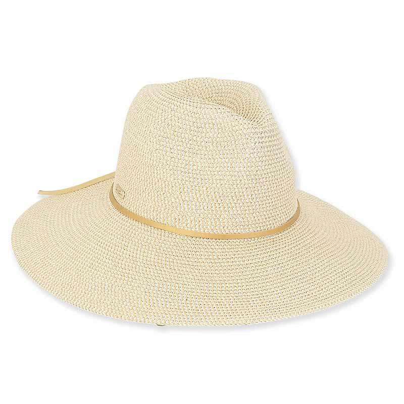 Allie Wide Brim Metallic Braid Safari Hat - Sun 'N' Sand Hat Safari Hat Sun N Sand Hats HH2157A nt Natural / Silver Medium (57 cm) 