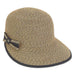 Wide Brim Cap Hat with Side Bow - Sun 'N' Sand Hats Facesaver Hat Sun N Sand Hats HH2175D Black Tweed Medium (57 cm) 