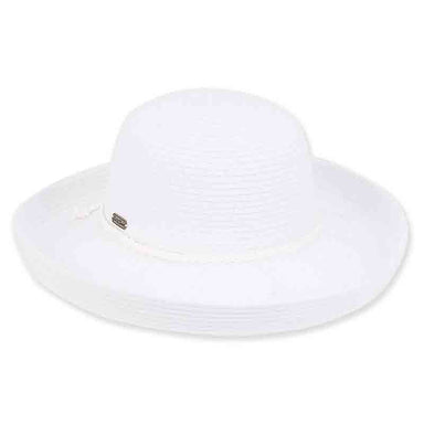 Lia Packable Up Turned Brim Sun Hat - Sun 'N' Sand Hats Kettle Brim Hat Sun N Sand Hats hh2177A White Medium (57 cm) 