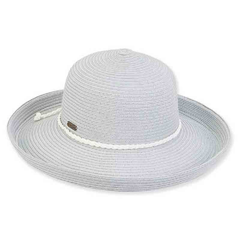Lia Packable Up Turned Brim Sun Hat - Sun 'N' Sand Hats Kettle Brim Hat Sun N Sand Hats hh2177B Grey Medium (57 cm) 