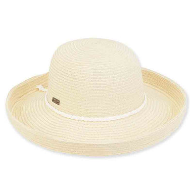 Lia Packable Up Turned Brim Sun Hat - Sun 'N' Sand Hats Kettle Brim Hat Sun N Sand Hats hh2177F Yellow Medium (57 cm) 