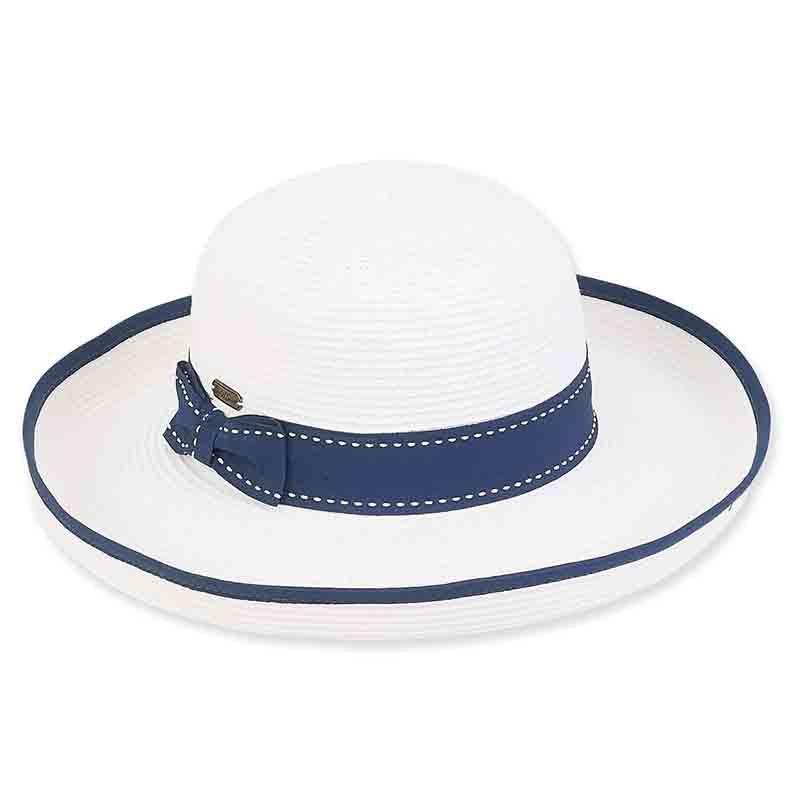 Savannah Stitched Band Breton Sun Hat - Sun 'N' Sand Hats Kettle Brim Hat Sun N Sand Hats hh2178B nv Navy Medium (57 cm) 