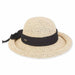 Nia Crochet Toyo Rolled Brim Summer Hat - Sun 'N' Sand Hats Wide Brim Hat Sun N Sand Hats hh2188A nt Natural Medium (57 cm) 