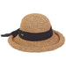Nia Crochet Toyo Rolled Brim Summer Hat - Sun 'N' Sand Hats Wide Brim Hat Sun N Sand Hats hh2188D bn Toast Medium (57 cm) 