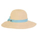Maeve Woven Bangkok Toyo Split Brim Sun Hat - Sun 'N' Sand Hats Facesaver Hat Sun N Sand Hats HH2195D bl Natural/Blue Medium (57 cm) 