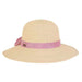 Maeve Woven Bangkok Toyo Split Brim Sun Hat - Sun 'N' Sand Hats Facesaver Hat Sun N Sand Hats HH2195A pk Natural/Pink Medium (57 cm) 