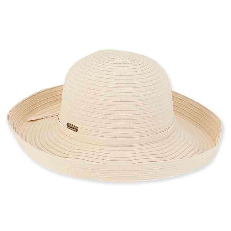 Maisie Up Brim Ribbon Sun Hat - Sun 'N' Sand Hats Kettle Brim Hat Sun N Sand Hats hh2201c wh Beige Medium (57 cm) 