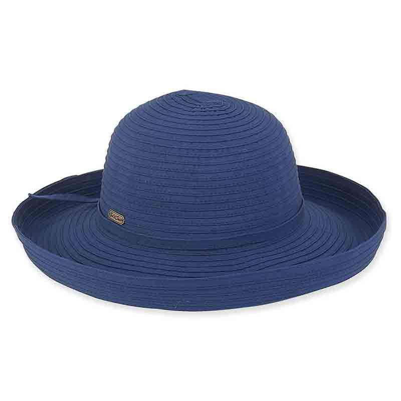 Maisie Up Brim Ribbon Sun Hat - Sun 'N' Sand Hats Kettle Brim Hat Sun N Sand Hats hh2201D nv Navy Medium (57 cm) 