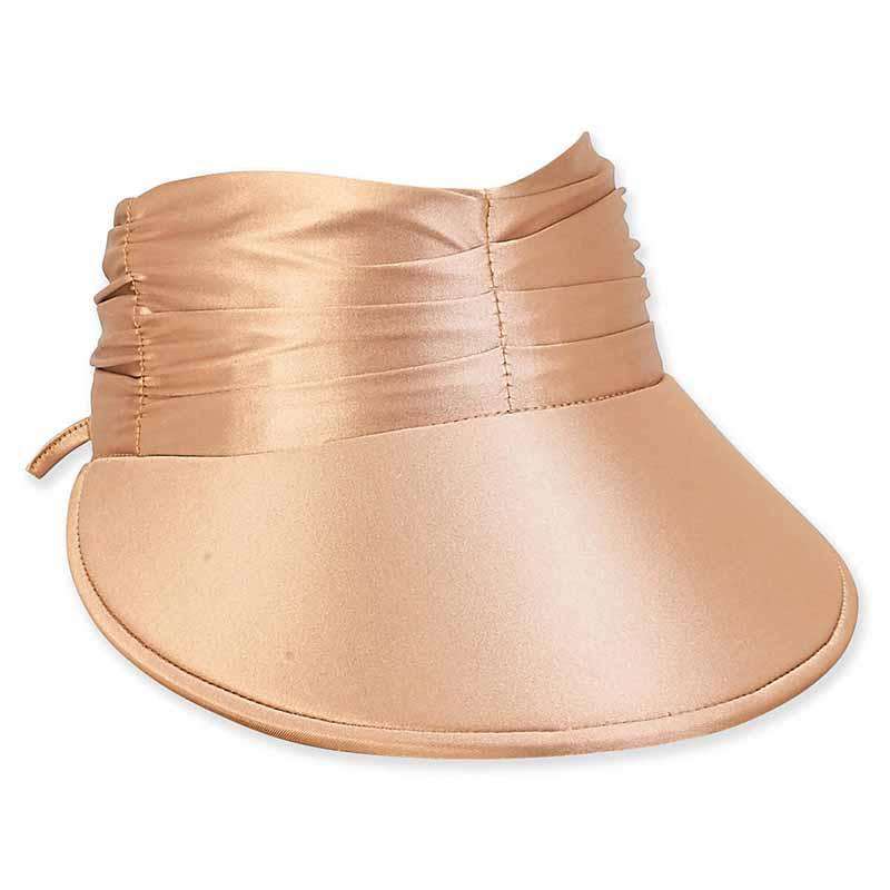 Tara Metallic Lycra Floating Sun Visor Hat - Sun 'N' Sand Hats Visor Cap Sun N Sand Hats hh2260A gd Gold  