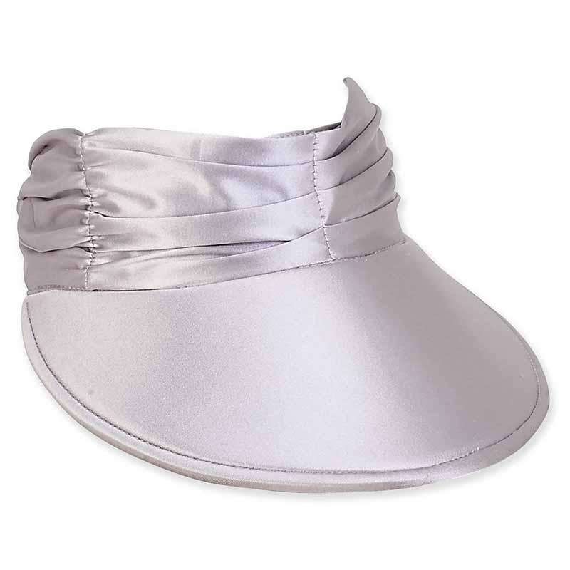 Tara Metallic Lycra Floating Sun Visor Hat - Sun 'N' Sand Hats Visor Cap Sun N Sand Hats hh2260B sl Silver  