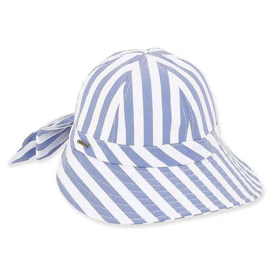 Sloane Comfy Striped Cotton Ball Caps - Sun 'N' Sand Hats Cap Sun N Sand Hats HH2266B bl Blue M/L (58.5 cm) 